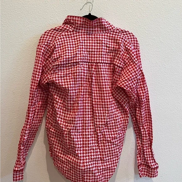 UGG Australia Raven Houndstooth Flannel Pajama Set in Pink & Red – Size Large - Picture 6 of 9